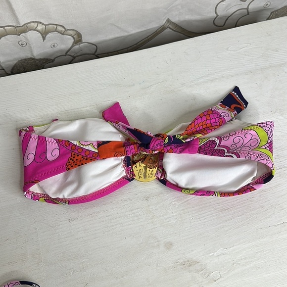 T25 Trina Turk Center Medallion Circular pattern tube top bikini top size 4 - Picture 7 of 15